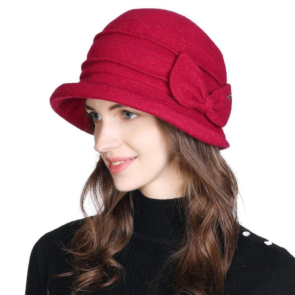 9658 Winter Cloche Bucket Hat Wool Elegant 1920s Vintage Fedora Bowler